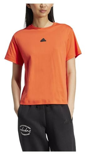 adidas Donna Signature Graphic Print T-Shirt, Bright Red, XS