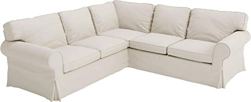 HomeTown Market Strapazierfähiger Ecksofa-Bezug Ersatz Kompatibel mit IKEA Ektorp 2+2 Sektionssofa. Slipcover nur. Sofa Nicht inbegriffen (Polyester Beige 2+2 Sektionssofa)