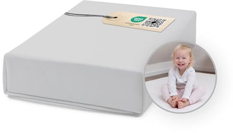 Ehrenkind® Spannbettlaken für Babybett Kinderbett | 100% Bio-Baumwolle Spannbettlaken 120x200 | Atmungsaktives Spannbetttuch (160 g/m²) | Oeko-TEX 100 Zertifiziert, 200x120cm GRAU