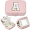 TINGN Schmuckschatulle Reise Schmuckkästchen Mädchen - Schmuckschatulle Mädchen Buchstaben Schmuckkästchen Mädchen Reise Rosa Frauen Geschenke Schmuckkasten Damen Mädchen Reise Essentials Schmuckbox