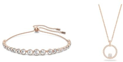 Swarovski Emily Armband, Weiss & Creativity Anhänger, Rund, Weiss, Roségold-Legierungsschicht
