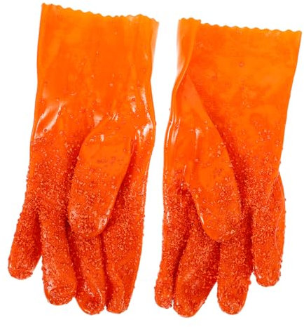 jojofuny 1 Pair Potato Peeling Gloves Waterproof PVC Non-slip Kitchen Glove Molded Nubs for Safe Fruit and Removal Random