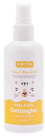 Babyton Baby & Kids Entwirrungsspray 200 ml – Natürliches, Organisches Leave-in für Knotenfreies, Weiches & Glänzendes Haar mit Aloe Vera, Kamille & Calendula – Ohne Parabene & Duftstoffe