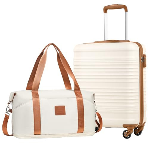 COOLIFE Handgepäck Koffer 55x40x20cm und Kabinentasche 30L(45x36x20cm) Set,Koffer Set passend für Easyjet, Reisekoffer ABS Hartschale kabinenkoffer mit 4 Rollen und praktischem TSA Schloss