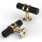 9BUILD 10 Pack Gold Black Cabinet Knobs Single Hole Cupboard Pulls T Bar Drawer Knobs and Pulls for Bathroom Cabinets UK0049