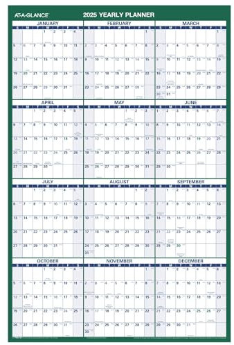 AT-A-GLANCE 2025 radierbarer Kalender, trocken abwischbarer Wandplaner, 63,5 x 91,4 cm, groß, vertikal, wendbar (PM2102825)
