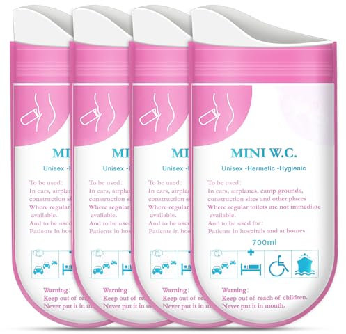 Outdoor Portable Toilet Powder, 4pcs 700ml Pee Bags,Portable & Fast-Absorbing Camping Toilet Chemicals, Rapidly Biodegradable Eco Poo Gel for Portable Toilet,Odor proof leak proof vomit urine bag