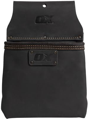 OX Tools Pro Oil Tanned Leather 1 Pocket Utility Bag – Top Grain Leather Construction & Stitching Reinforcements