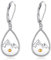 DAYLINLOVE Senfkorn-Ohrringe S925 Sterling Silber Tropfenohrringe mit baumelndem Berg Senfkorn Berg-Schmuck Geschenke für Wanderer Bergsteiger Naturliebhaber