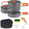 Set di pentole da campeggio, 10 pezzi, per esterni, con pentola da campeggio, padella da campeggio e teiere con custodia, per campeggio, escursioni, picnic
