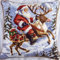 Lfynior Kreuzstich Kissen Set Weihnachten Stickkissen zum Selbersticken 45X45cm Stickpackung Stickset Kreuzstich Kissen zum Basteln Stickkissen Stickpackung mit Vorgedruckt Kreuzstichmotiv