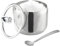 IBWell 10oz Sugar Bowl with Lid and Spoon Silver Sugar Container with Spoon for Coffee Bar Kitchen Accessories for Seasoning Sugar Salt Coffee Bean