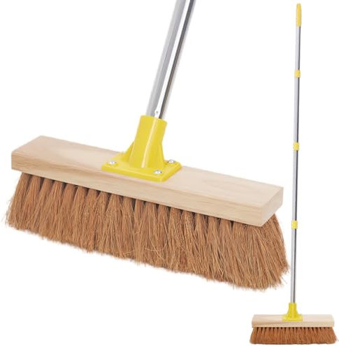 13 Soft Broom Indoor Coco Bristle Floor Sweeping Brush with 150cm Long Handle for Household Kitchen