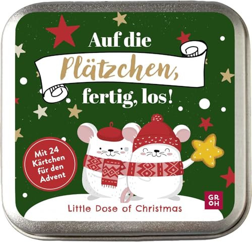 Little Dose of Christmas – Auf die Plätzchen, fertig, los!: Adventskalender-Dose mit 24 Kärtchen voller niedlicher Illustrationen und lustiger Sprüche