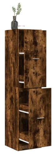 Juroupi Apothekerschrank, Raucheiche, 40 x 41 x 174,5 cm, Holzwerkstoff, Apothekerschrank, Aufbewahrungsschublade/Apotheker/Sideboard für Wohnzimmer/Schlafzimmer/Büro, 3309649