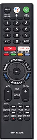 VINABTY RMF-TX301E RMFTX301E Sustitución del Mando a Distancia por Voz Apto para Sony Bravia TV KD-55XF7596 KD-43XE8077 KD-49XE8077 KD-55XE8577 KD-65XE8577 KD55XF7596 KDL-55XE8577S KDL55XE8577S