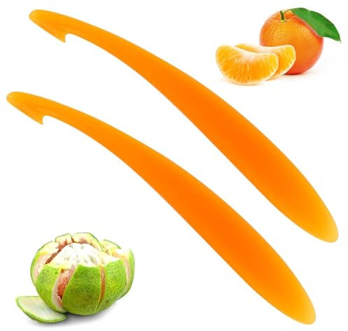 2 Pcs Orange Peeler,Orange Peeler Tool, Citrus Opening Tool, Simple Long Handled Orange Peeler Tool, Easy to Open Orange and Citrus Kitchen Accessory Tool, Orange and Lemon Grapefruit Peeling Device