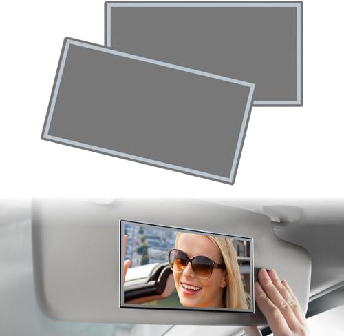 2 PCS Auto Makeup Spiegel, 15 x 8cm Sonnenblende Spiegel Schminkspiegel,Kosmetikspiegel Sonnenblende, Visier Spiegel Sitzrückenspiegel für Auto-sonnenblende