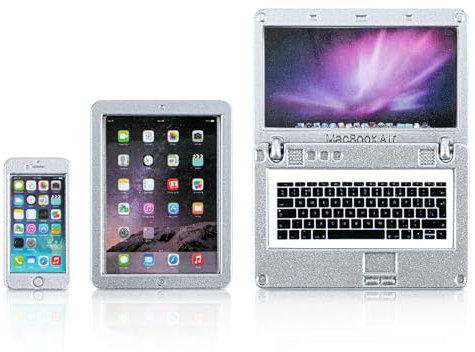 3 Stück Mini Laptop Puppenhaus Handy Miniature Handy Spielzeug Tablet Smartphone Puppenhaus Dekoration Zubehör Miniatur Zubehör für Puppeminiaturen Szene Simulation Spielzubehör