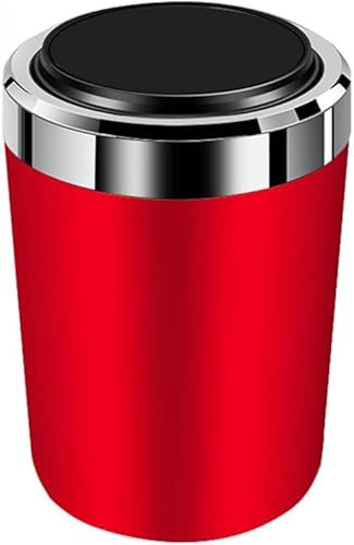 AUHOAZ Auto Aschenbecher Mülleimer für Opel Astra J 2009-2015, Tragbare mit Deckel Rauchfreier Geruchloser Aschenbecher Multifunktional Leicht zu Reinigen Zubehör,A-red