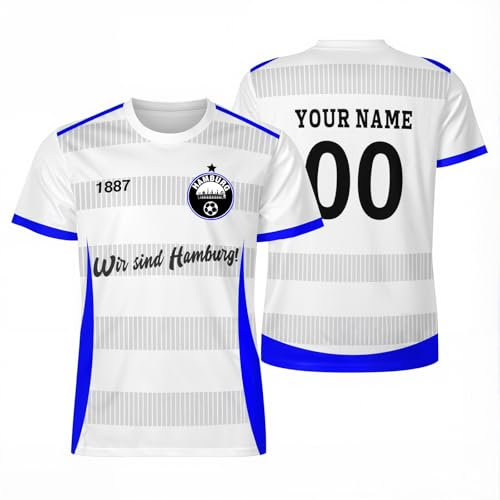Personalisierte Fußball Trikot,Personalisierte Trikot mit Eigenem Namen & Nummer,Rot Weiß Retro Design T Shirt, Herren,Jugend,Damen Fußball Trikot - 100% Polyester, Atmungsaktiv