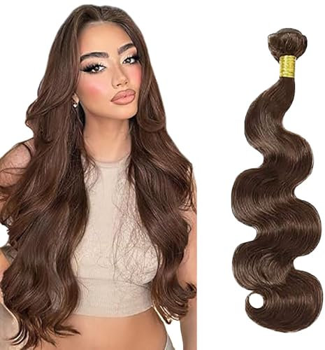 Shoaiye Human Hair Bundles Body Wave Echthaar Tressen Haare Bündel 100% Unprocessed Remy Brasilianische Virgin echt Menschliche Weave Extensions Double Weft Chocolate Brown 30 Zoll