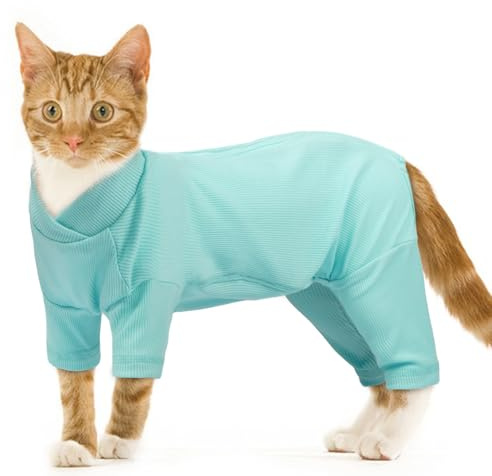 Cat Clothing, Cat Coats and Body Warmers Comfortable Clothes Outfit Surgery Recovery Suit(Blue, XL)
