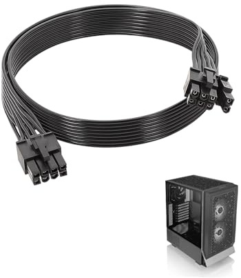 8 Pin PCIE Cable for Corsair Modular 60 Cm 8 Pin to 6+2 Pin 18AWG Copper Graphics Card Power Cable for Thermaltake, Male to Male GPU Cable for ARESGAME Modular Power Supply Units, Video Card(Black)