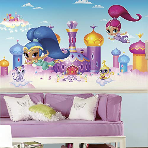 RoomMates JL1385M Shimmer and Shine Water Activated Removable Wall Mural-10.5 x 6 ft, Multicolor