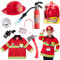 Born Toys (8-teiliges waschechtes Feuerwehrmann-Kostüm und Feuerwehrmann-Zubehör mit echtem Wasserschießen-Feuerlöscher Ideal für Halloween