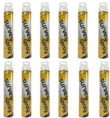 PDL – Pegdev - WHITE SURVEY LINE MARKER AEROSOL SPRAY | Highly Pigmented, Hard-Wearing Paint for Car Parks, Fields, Roads, and More. (12)