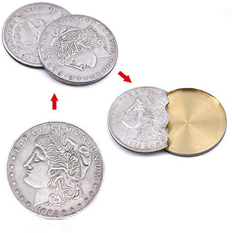 Supper Copper Flipper Coin Butterfly Morgan Dollar Coins Magic Accessories Professional Magic Tricks Magicians Props Gimmick