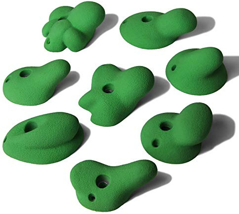 ALPIDEX 8 XL Presas de Escalada | Presas de Asa | Socavones Profundidad Media | Piedras Escalada | Bloques Presas Extra Grandes - Color:Verde Natural