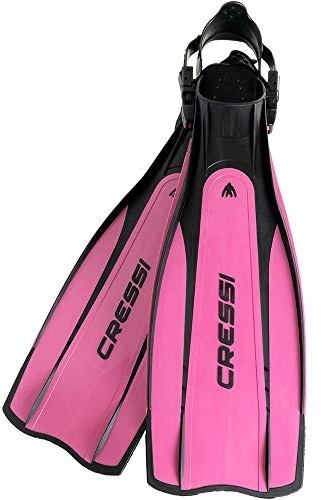 Cressi Pro Light Fins, Pinne con Cinturino Regolabili per Immersione e Snorkeling, Unisex – Adulto, S/M, Multicolore (Nero/Rosa)