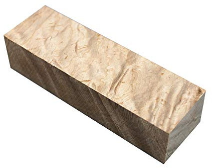 Selectable Wood Turning Blanks, Knife Scales,Handles,Woodworking Project Kits (127mmx30mmx20mm, Ripple Maple)