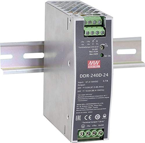 Mean Well DDR-240B-24 Hutschienen-DC/DC-Wandler (DIN-Rail) 24 V/DC 10 A 240 W Anzahl Ausgänge:1 x Inhalt 1 St.