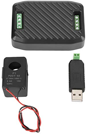 tensione elettrica data logger + PEACEFAIR 100A Misuratore multifunzione Tensione Corrente Fattore di potenza Frequenza Misuratore di energia Voltmetro AC(1*Meter 1*open type CT 1*USB to 485)