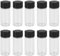 Healifty 20Pcs 5ml Clear Glass Container with Black Lid Refillable Empty Bottle Small Tubes Sealed for Home Travel Trip