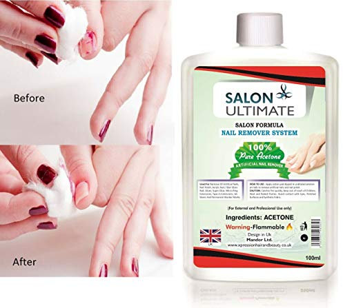 100% Pure Acetone Soak-Off Gel Acrylic Tips Nail Glue Nail Polish Remover 100ml