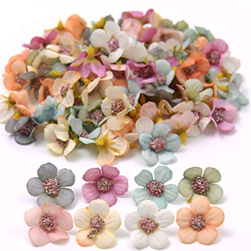 nuluxi Kunstblumen Köpfe Multicolor Gänseblümchen Köpfe Mini Künstliche Seidenblumen Köpfe Künstliche Pflanzen Dekoration Künstliche Blumen Künstliche Scrapbooking Handwerk Hochzeitsdekoration 50 STK