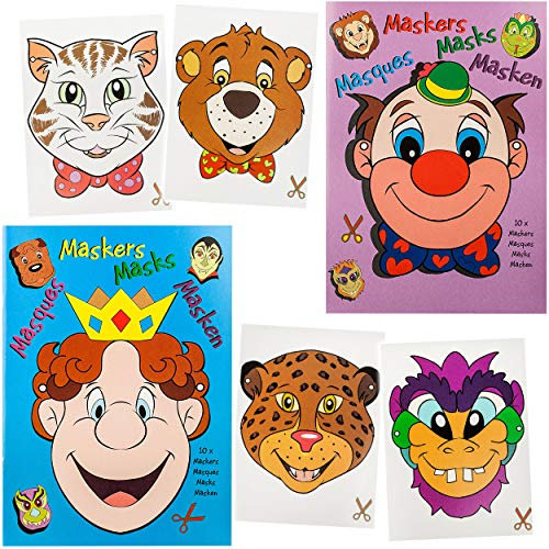 alles-meine.de GmbH großes XL - Bastelbuch - Masken selbst basteln/ausschneiden - tolle Tiere und Figuren - Bastelheft - Kindergeburtstag Karneval Fasching - für Kinder & Erwac..