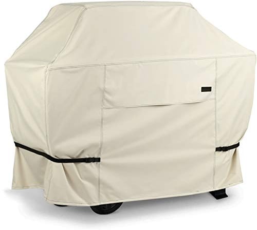 NettyPro Gas BBQ Grill Cover 52 Inch Waterproof 600D Heavy Duty Outdoor Barbecue Cover for Weber, Char-Broil, Brinkmann, Nexgrill Grills and More, Beige
