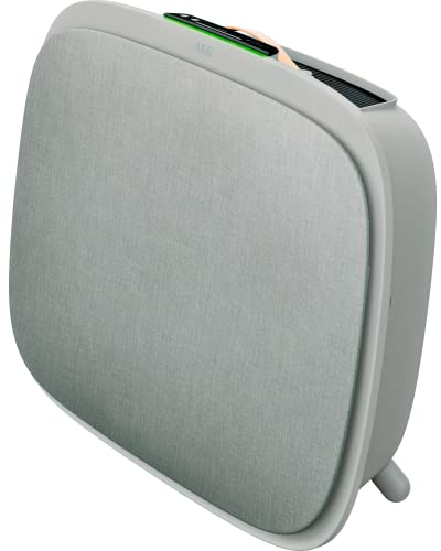 AEG AX71-304GY Purificador de Aire - Filtro Anti Bacteriano, Elimina 99,9% Bacterias del Aire, Hasta 62m2, APP WiFi, Pantalla LED, Modo Automático, Silencioso - Gris claro