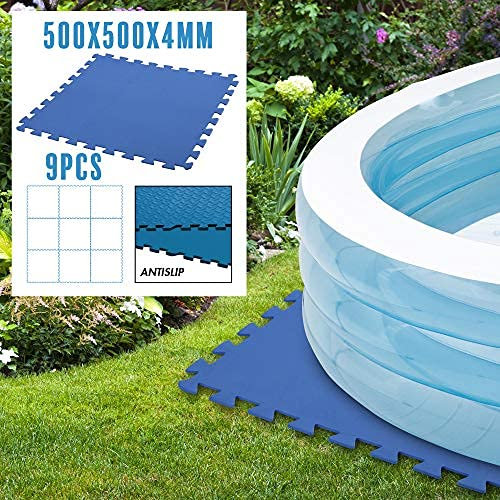 URBNLIVING 1.5 m² Swimming Paddling Pool Inflatables Mat Base Ground Floor Foam Protector (9)