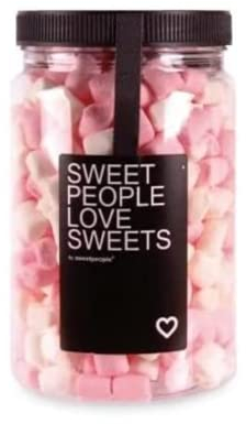 Süße Leute | Mini-Marshmallows Bianchi e Rosa | Eibisch Colorati Piccoli | Morbidi Marshmallow in Barattolo - 160 Gr.