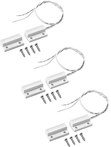 QWORK® 3pz MC-38 Contatto Cablato Cancello di Sicurezza Sensore, Interruttore Magnetico Allarme Porta Finestra (NO)