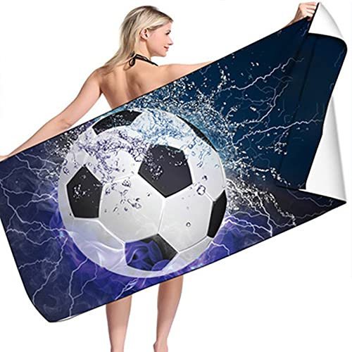 Stillshine. Großes Strandtuch Badetuch Schnell Trocknende Saugfähige Mikrofaser XL XXL, Blitzflamme Fußball Tennis Baseball Thema Handtuch Kinder Erwachsene Männer Decke (Farbe1,100x200cm)