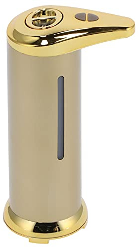 Soap Dispenser, Automatic Soap Dispenser, Hand Sanitizer Dispenser, 250ml with Transparent Window, Touchless Hand Soap Sanitizer Dispenser for Toilet for Office for Bathroom (Gold)
