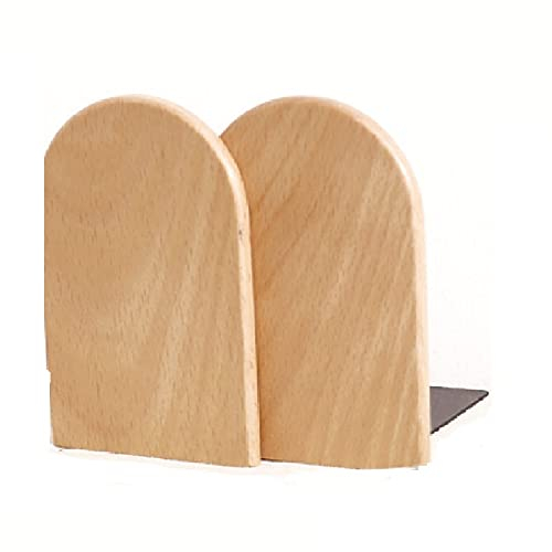 TSQZE 1 Paar Buchstütze Holz Handgefertigte Buchenholz Schwarze Walnuss rutschfest Buchstützen Buchhalter Buchständer Kinder Für Schreibtisch, Regal, Büro Und Schreibwaren (Buche)