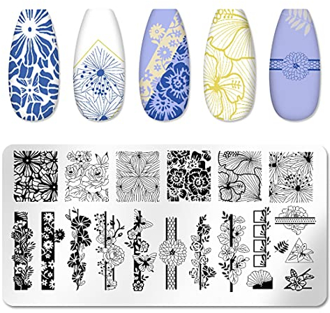 SIOPPKIK Nagelstempelplatten Marmor Muster Nail Art Platte Schablone Werkzeuge Edelstahl Nageldesign Stamping Vorlage